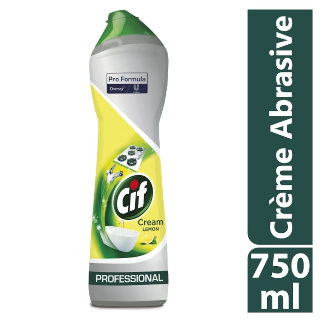 Cif Pro Formula crème citron 8x0.75L - Crème pour nettoyer toutes les surfaces